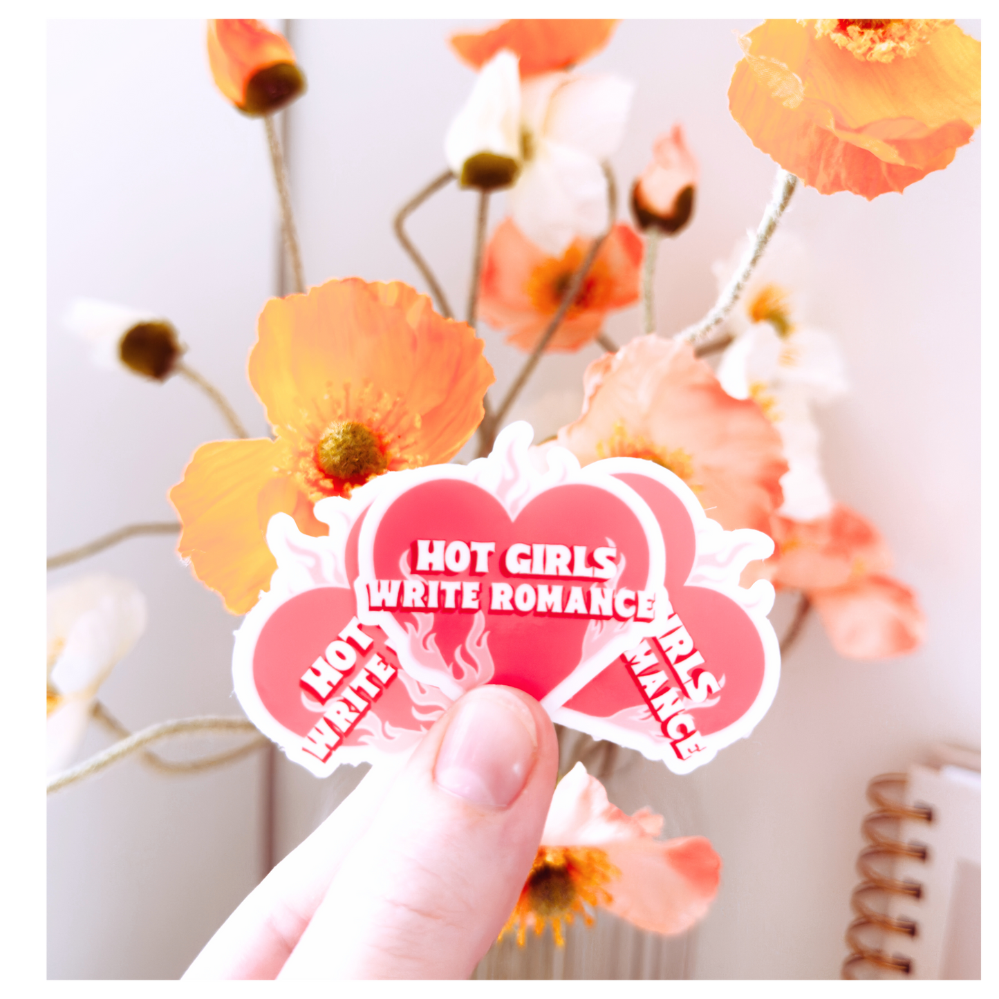 Hot Girls Write Romance Vinyl Sticker