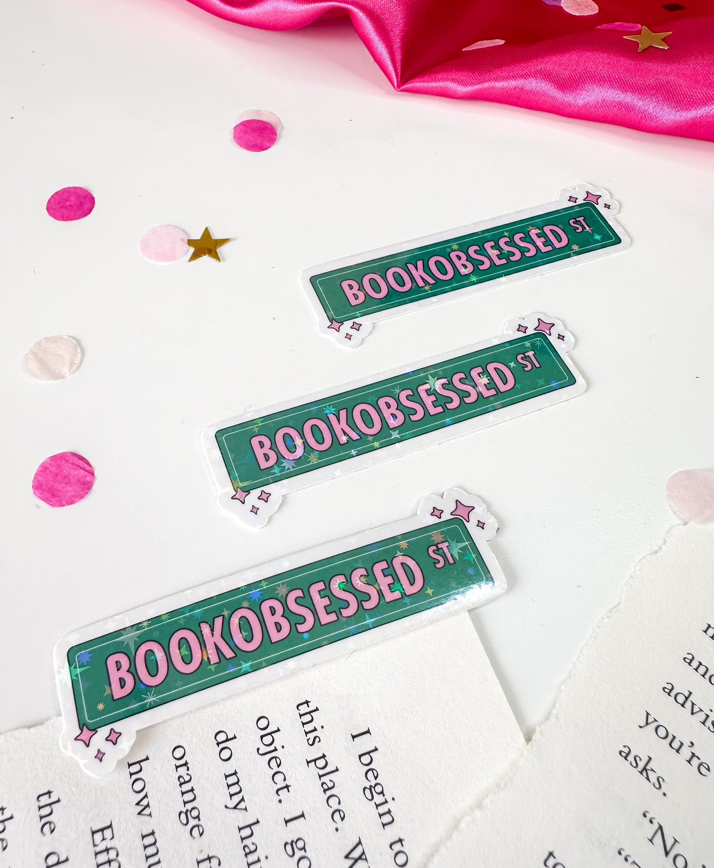 Bookobsessed Street Holographic Vinyl Sticker