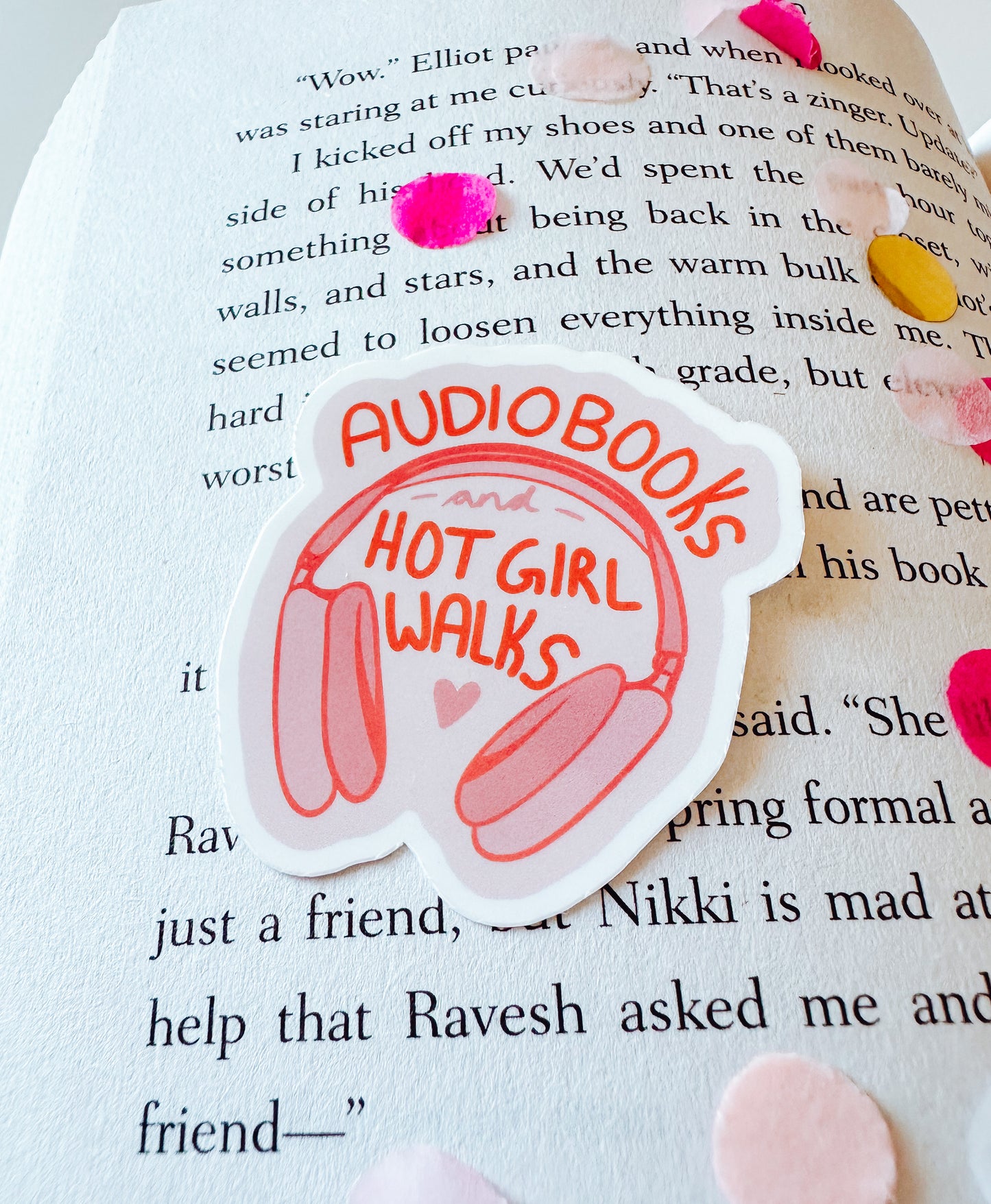 Audiobooks and Hot Girl Walks Bookish Vinyl Sticker