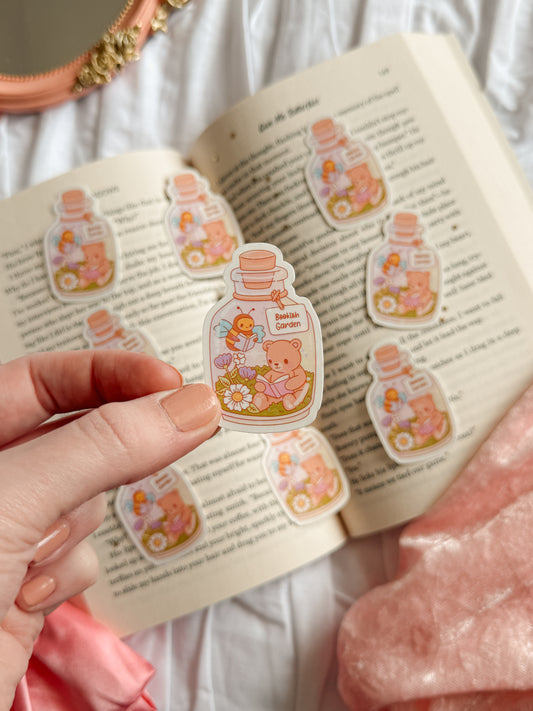 Bookish Garden Jar Vinyl Sticker