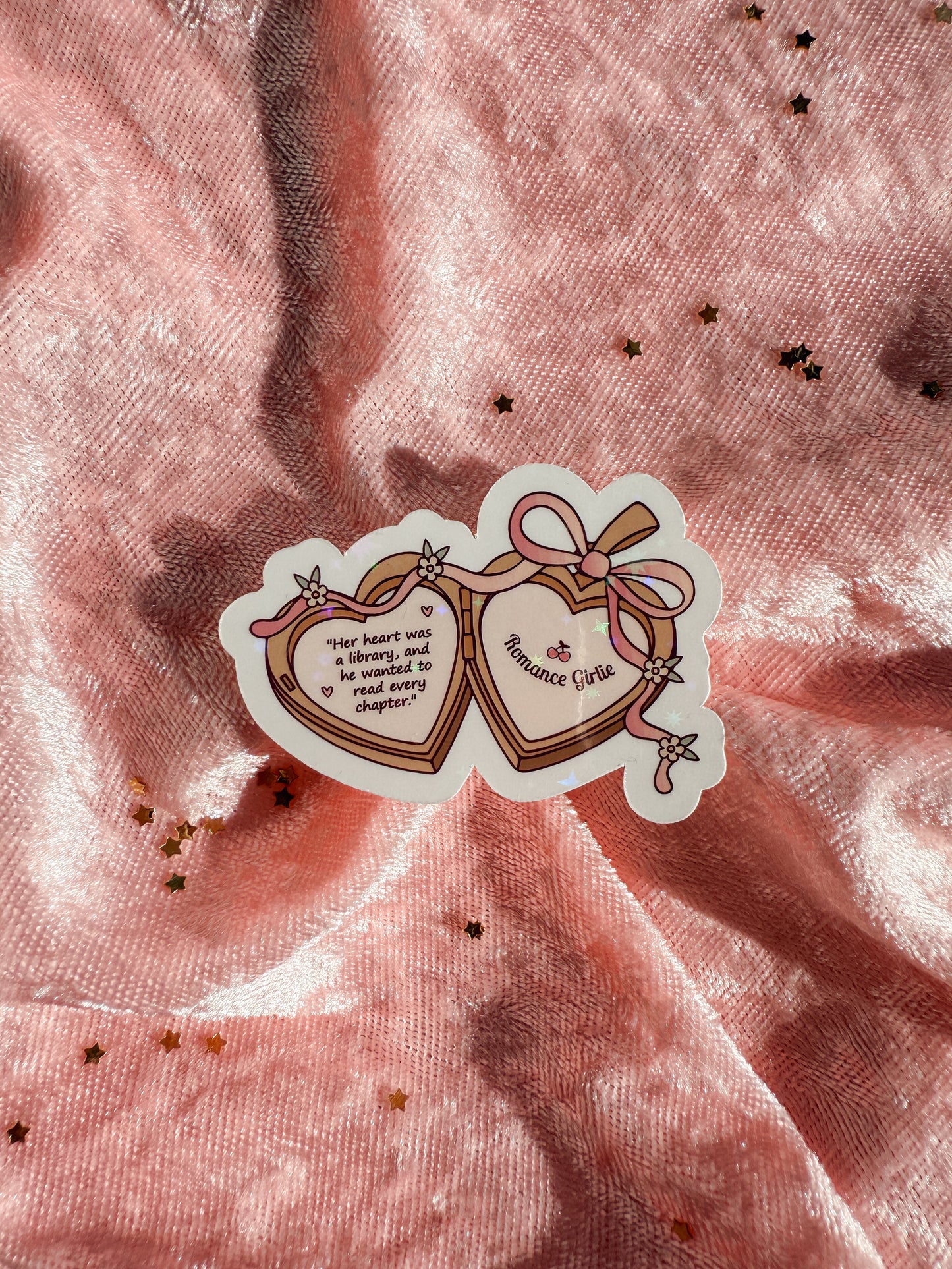 Romance Girlie Heart Locket | Bookish Kindle Sticker