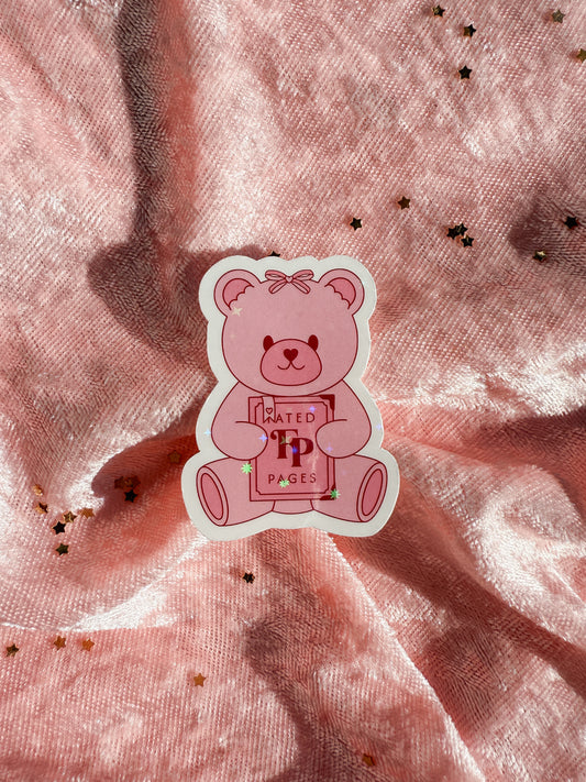 Paige the Fated Pages Teddy Bear | Bookish Kindle Sticker