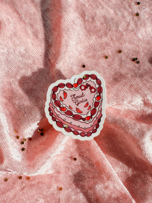 Smut Girlie Vintage Heart Cake | Bookish Kindle Sticker