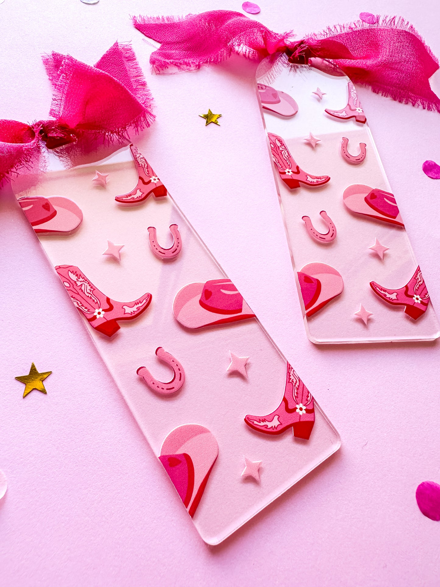 Pink Cowgirl Acrylic Bookmark