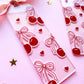 Pink and Red Cherry Bows Acrylic Bookmark