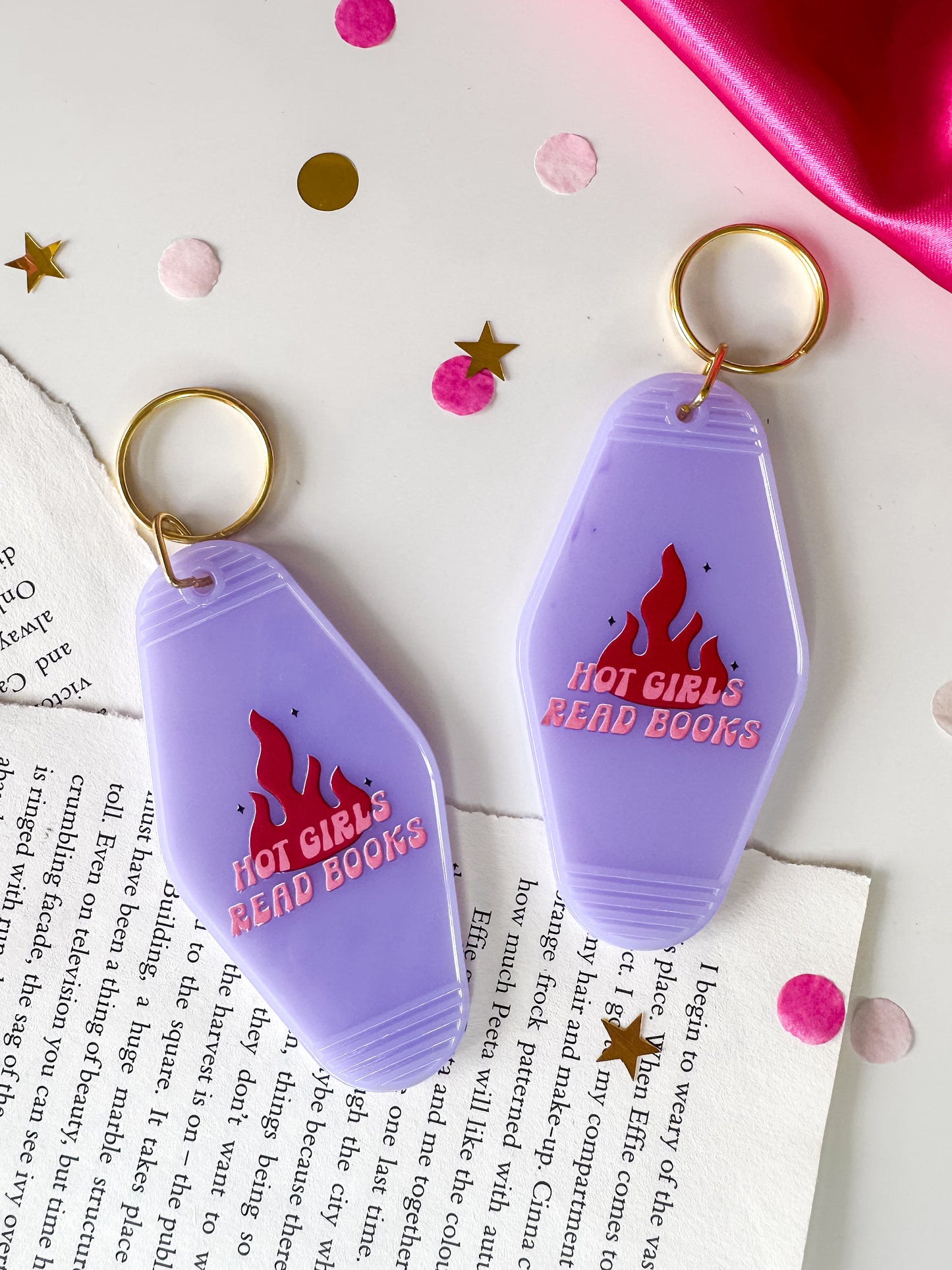 Hot Girls Read Books Bookish Motel Keychain