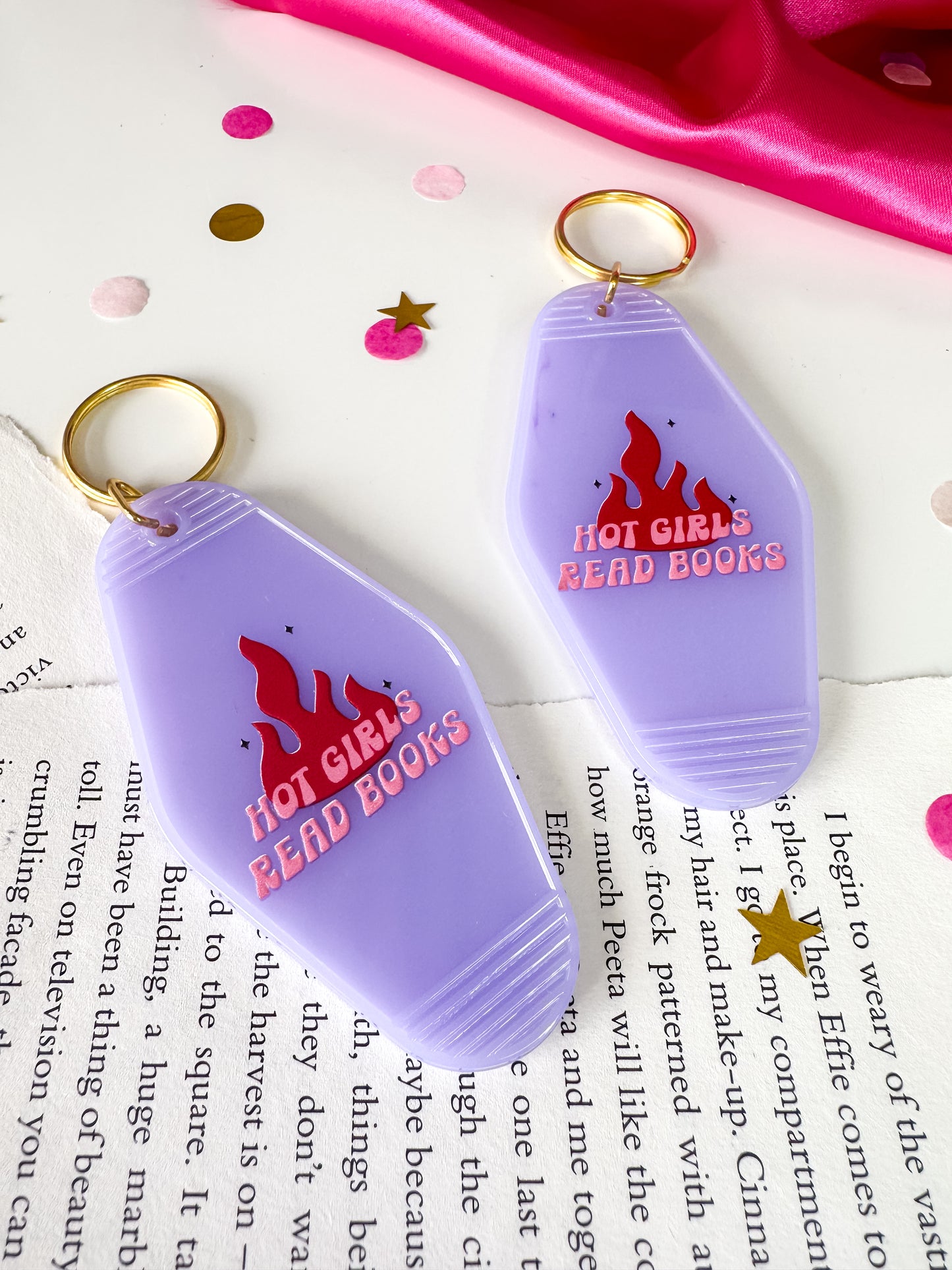 Hot Girls Read Books Bookish Motel Keychain