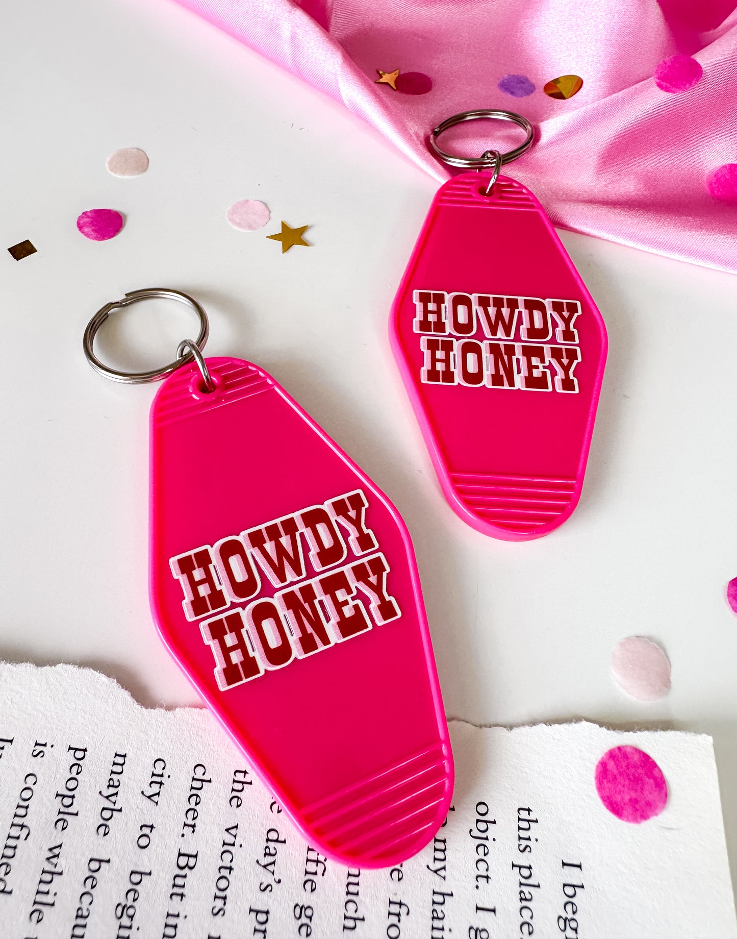 Howdy Honey Cowboy Romance Bookish Keychain