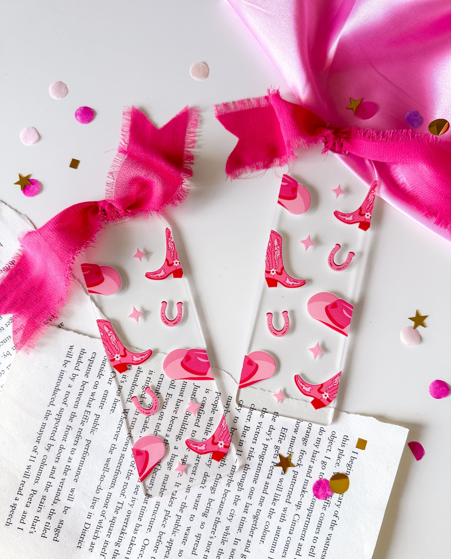 Pink Cowgirl Acrylic Bookmark