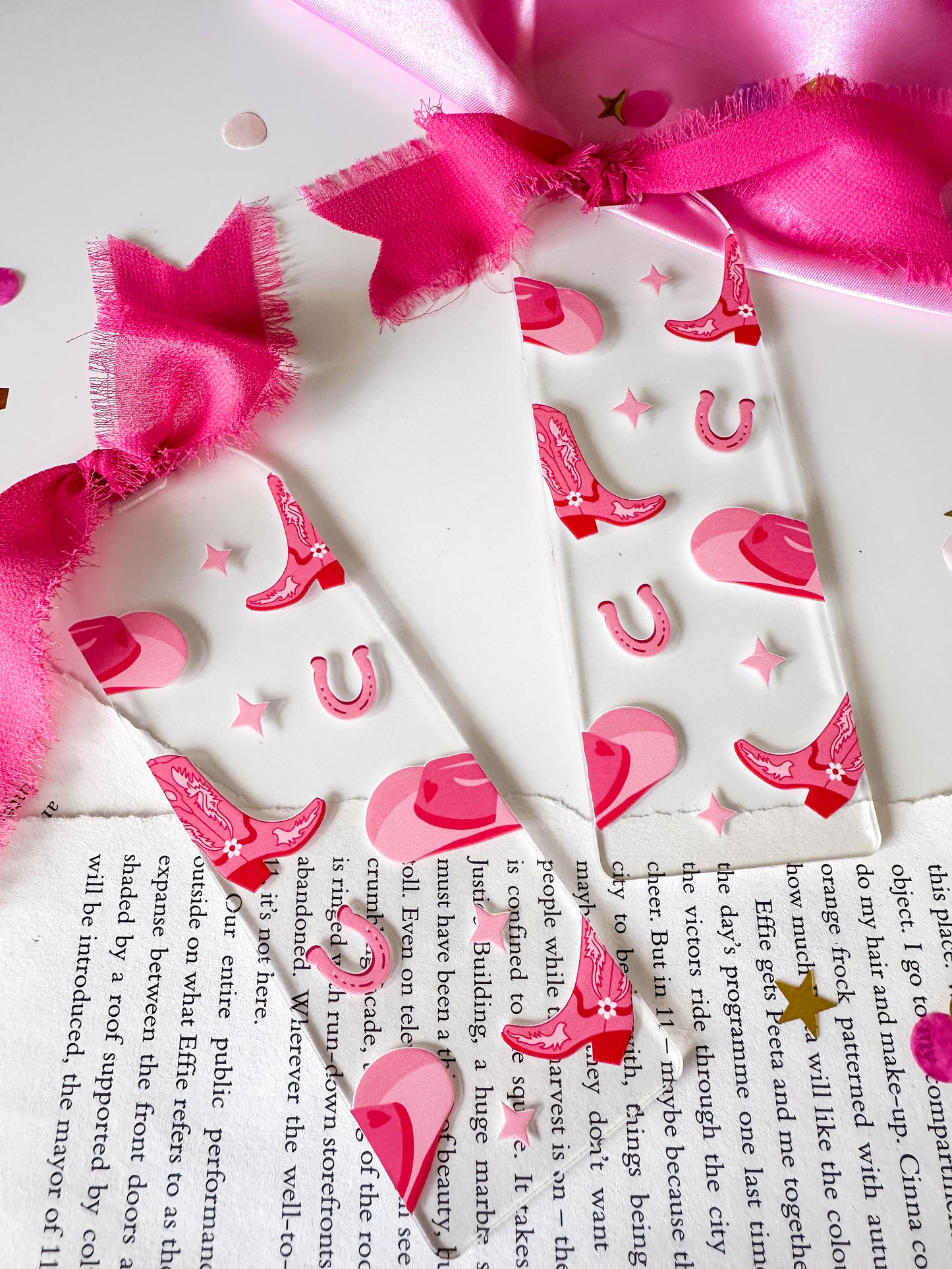 Pink Cowgirl Acrylic Bookmark