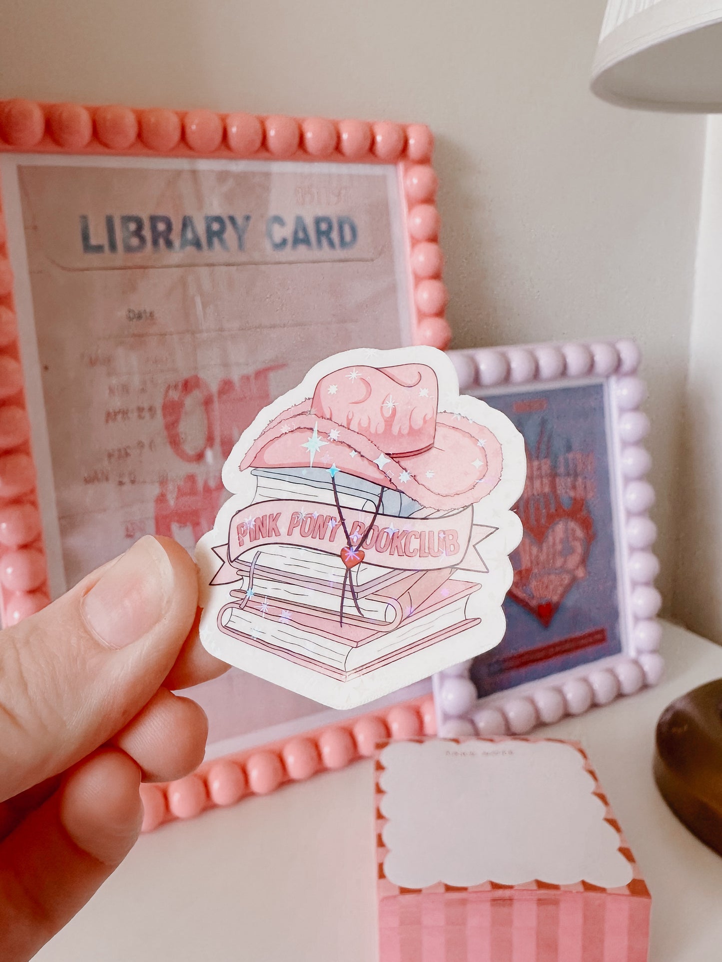 Pink Pony Bookclub Holographic Vinyl Sticker