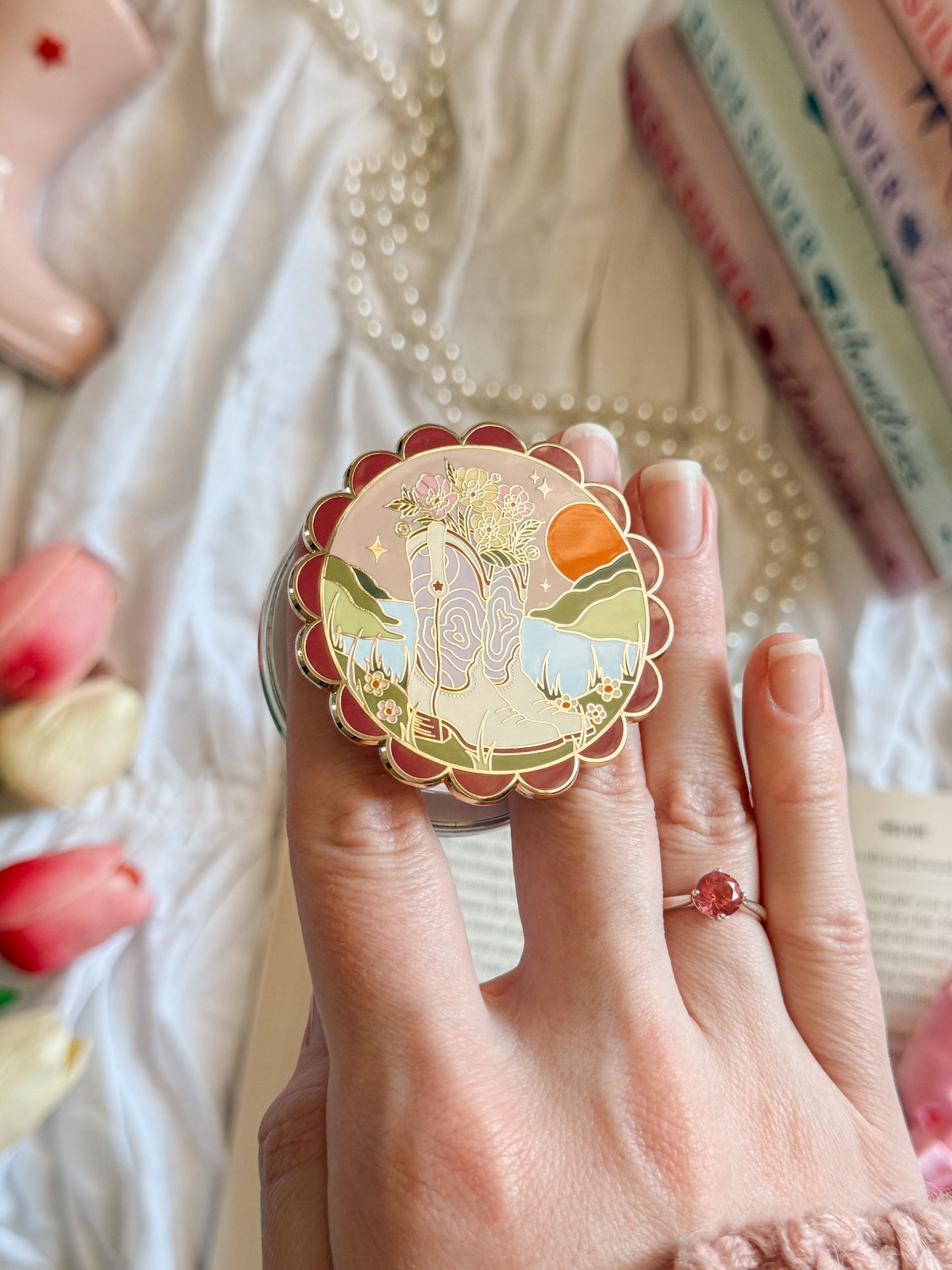 Sunset Cowgirl E-Reader Grip