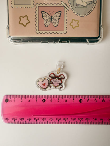 Book lover Heart Locket E-Reader Kindle Phone Charm