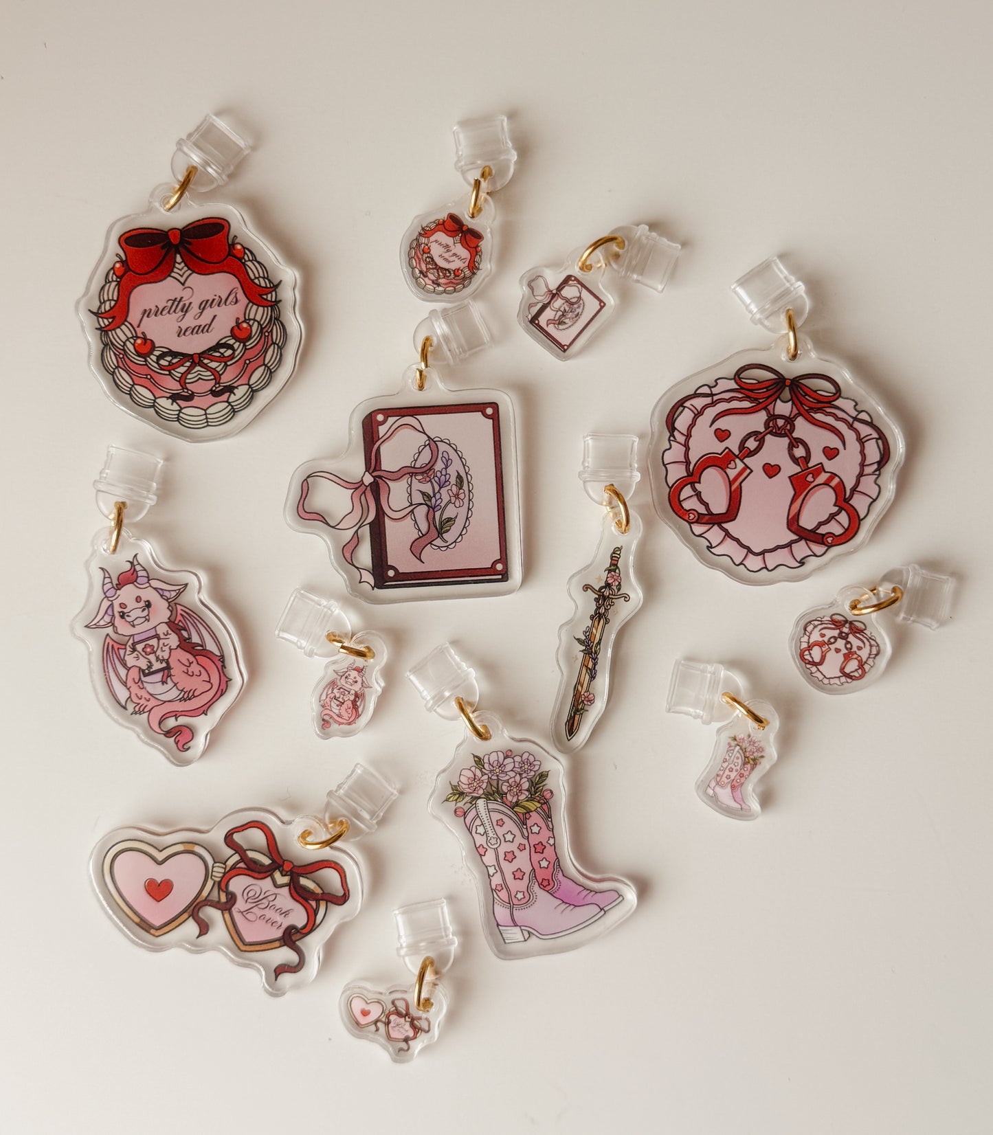 Pretty Book Lover E-Reader Kindle Phone Charm