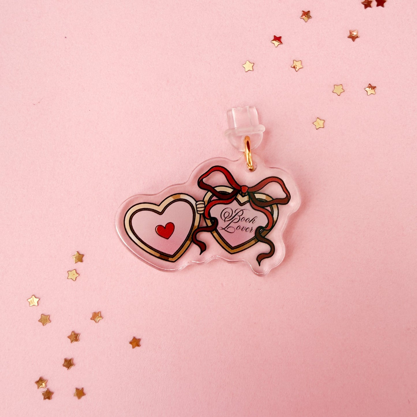 Book lover Heart Locket E-Reader Kindle Phone Charm