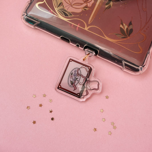 Pretty Book Lover E-Reader Kindle Phone Charm