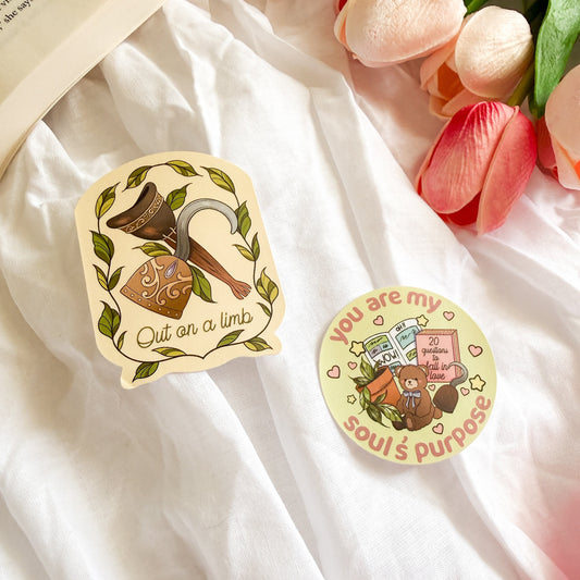 Win and Bo Sticker Pack | Out on a Limb by Hannah Bonam-Young Book Merchandise