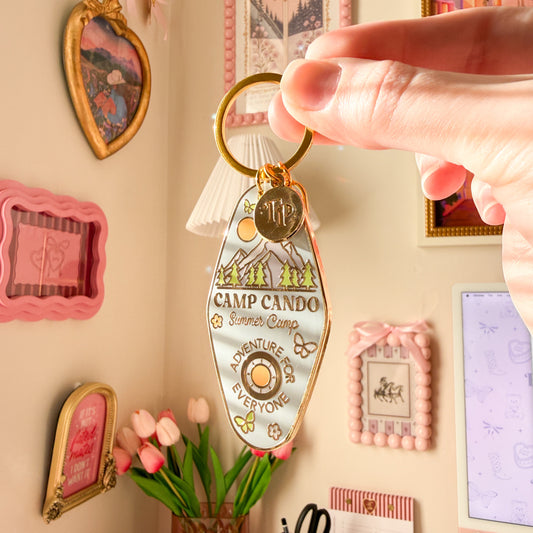 Camp Cando Motel Keychain | Out on a Limb by Hannah Bonam-Young Book Merchandise