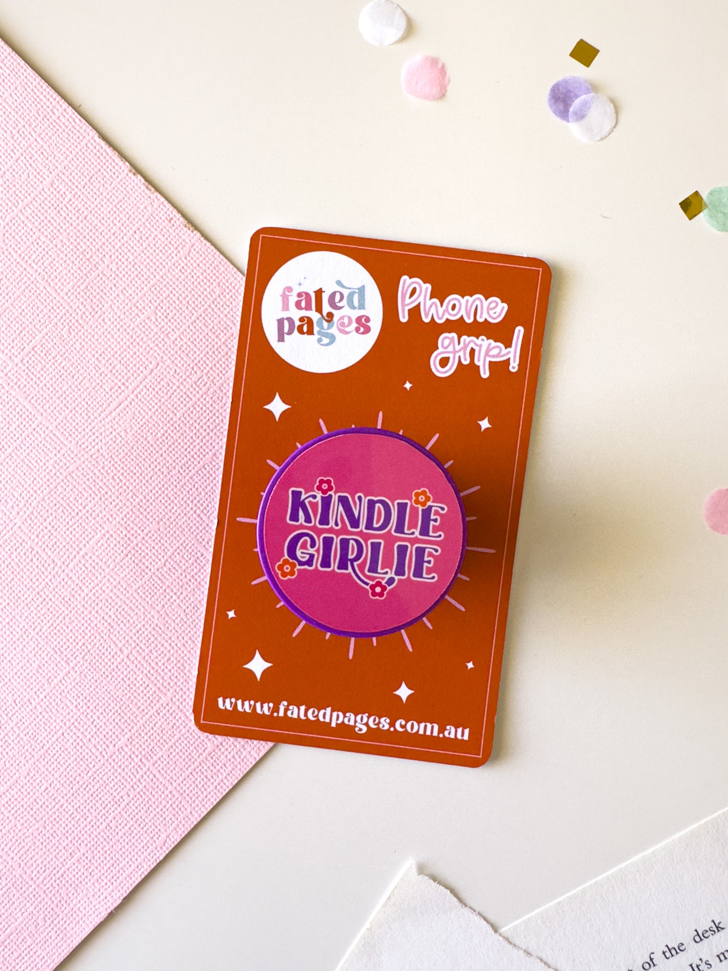 Kindle Girlie Bookish Phone Grip