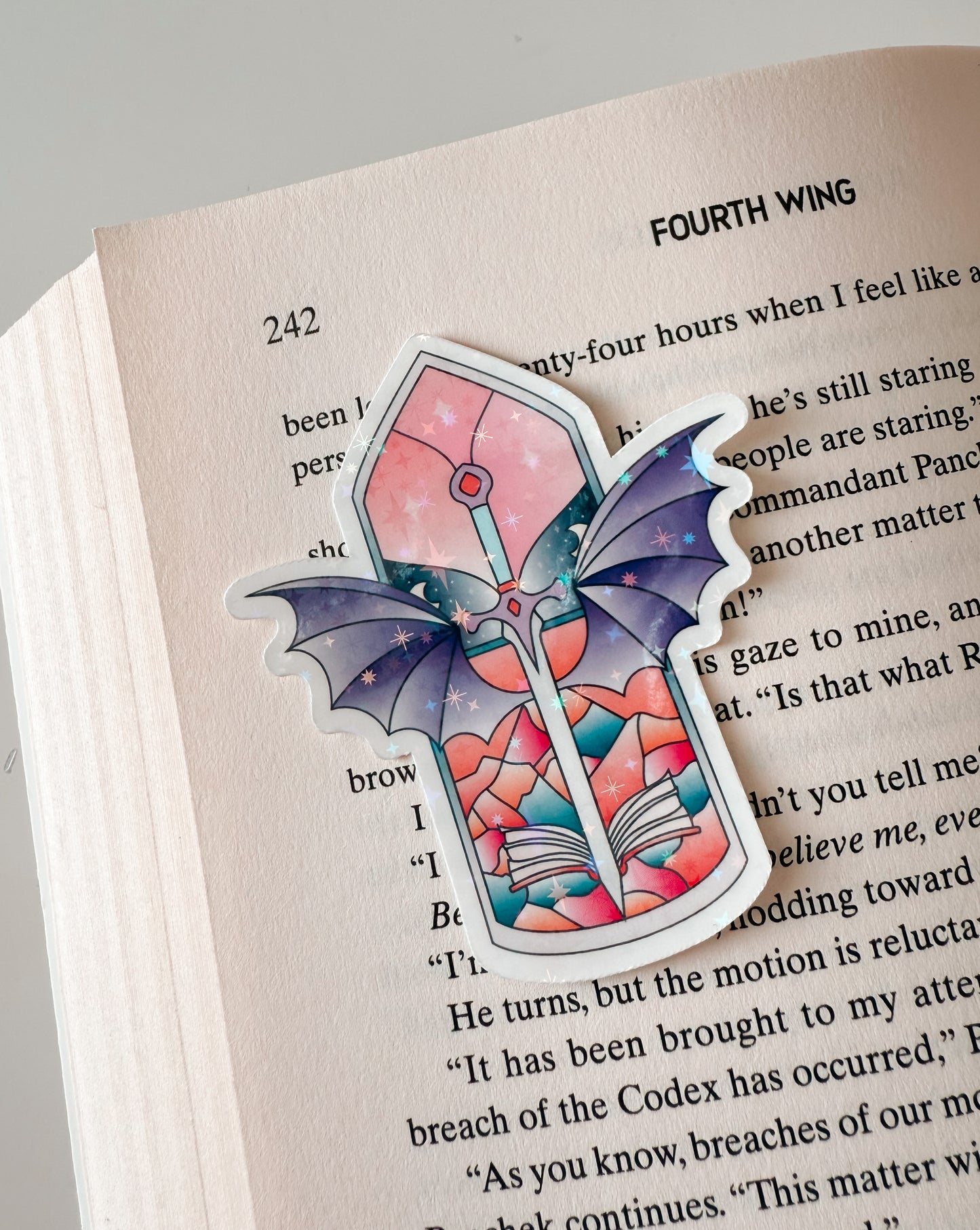 Wings and Books Stained Glass Vinyl Sticker