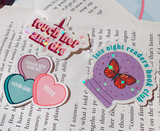 Candy Hearts Book Trope Vinyl Sticker