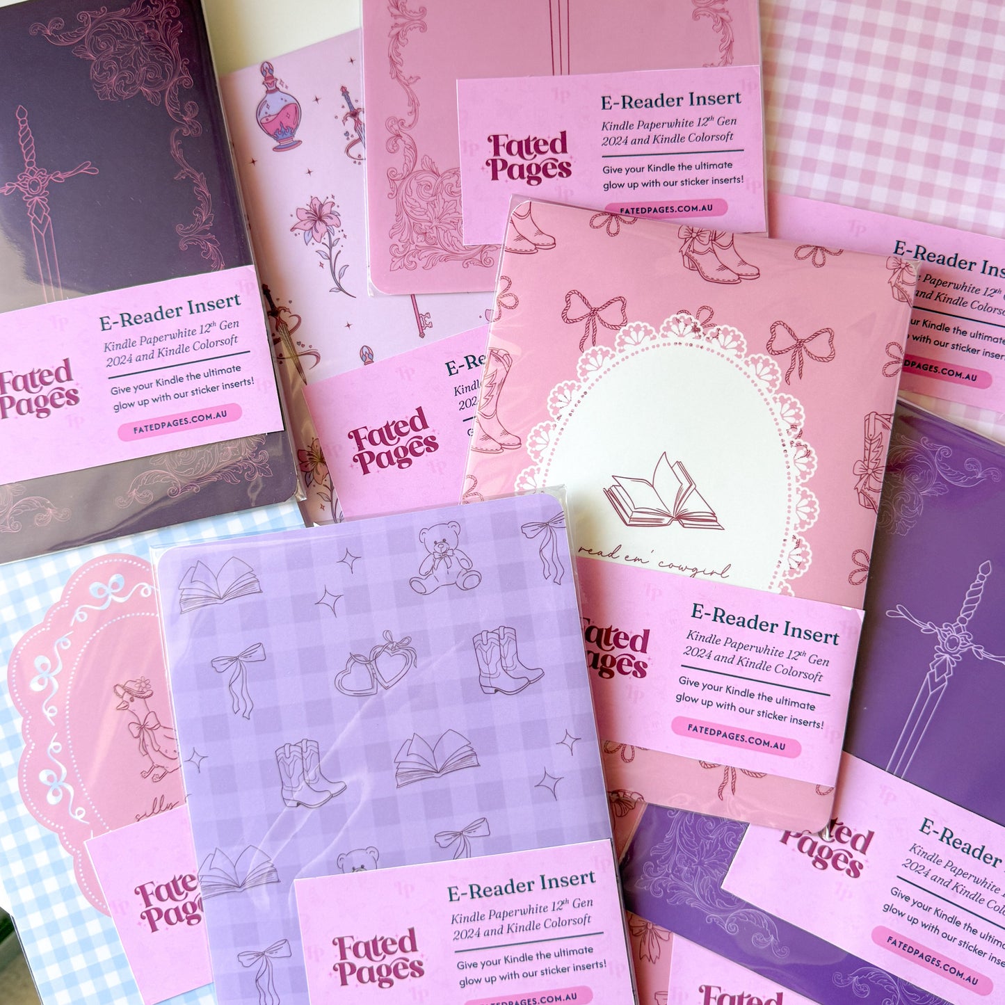 Cherry Gingham Kindle & Kobo Insert