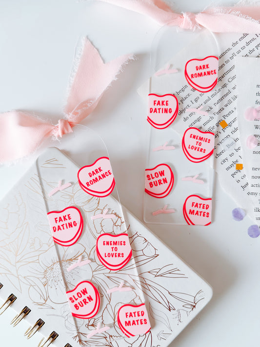 Sweet Heart Candy Book Trope Acrylic Bookmark