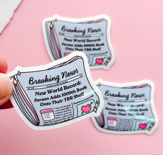 TBR Newspaper Vinyl Sticker