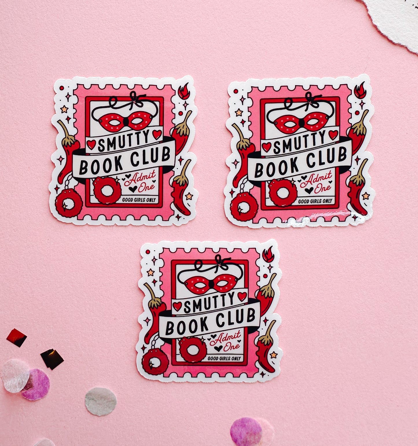 Smutty Book Club Ticket Vinyl Sticker