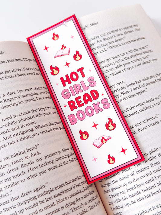 Hot Girls Read Books Cardstock Bookmark