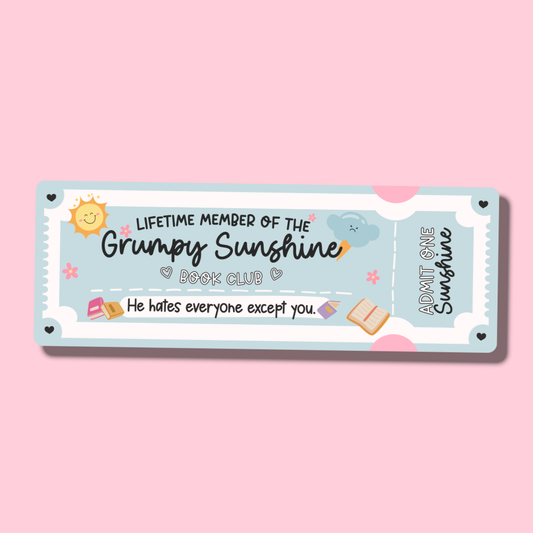 Grumpy Sunshine Book Club Cardstock Bookmark