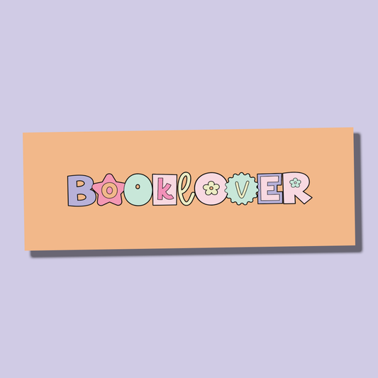 Booklover Retro Font Cardstock Bookmark