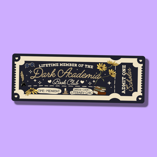 Dark Academia Book Club Cardstock Bookmark