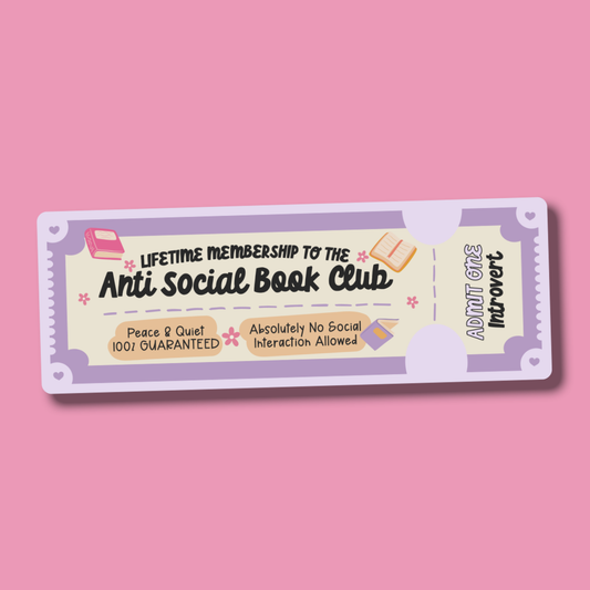 Anti Social Book Club Cardstock Bookmark