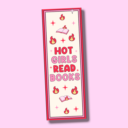 Hot Girls Read Books Cardstock Bookmark