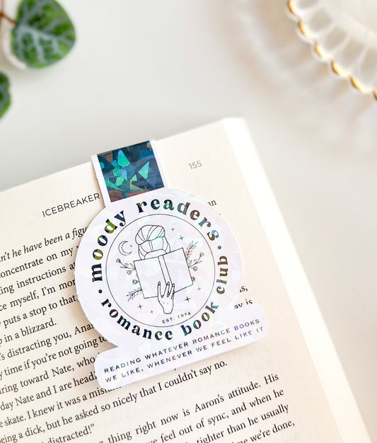 Moody Readers Romance Book Club Holographic Magnetic Bookmark