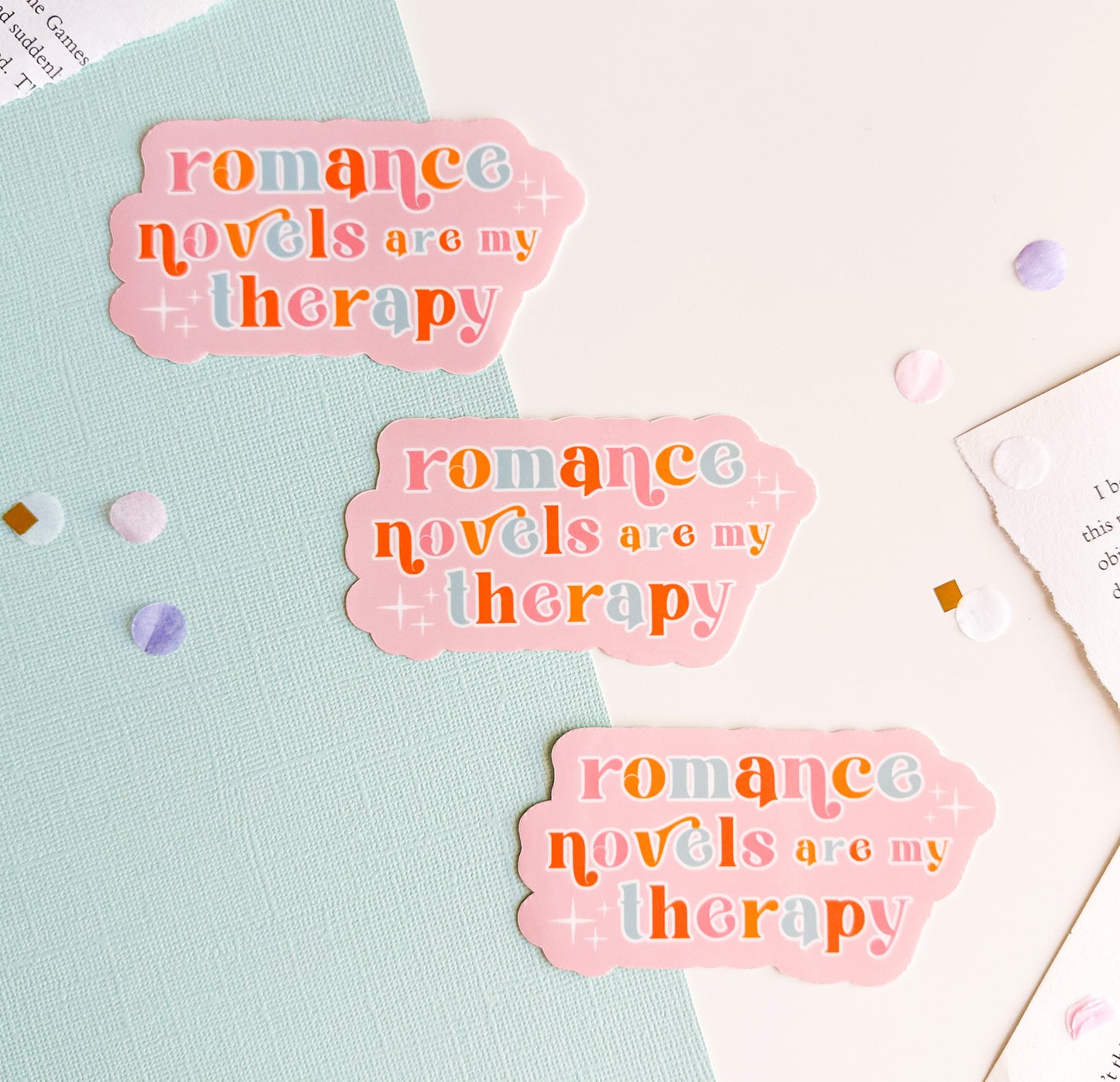 Romance Novels Are My Therapy Vinyl Sticker